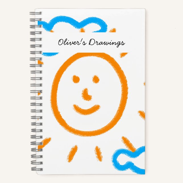 Upload Drawing Turn Kids Artwork to Sketchbook Notebook (Front)