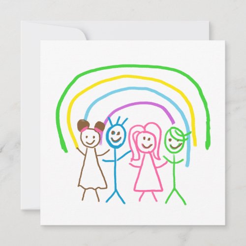 Upload Drawing Turn Kids Artwork to  Thank You Card