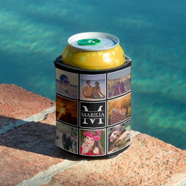 Upload eight photo monogrammed can cooler (In Situ Pool)