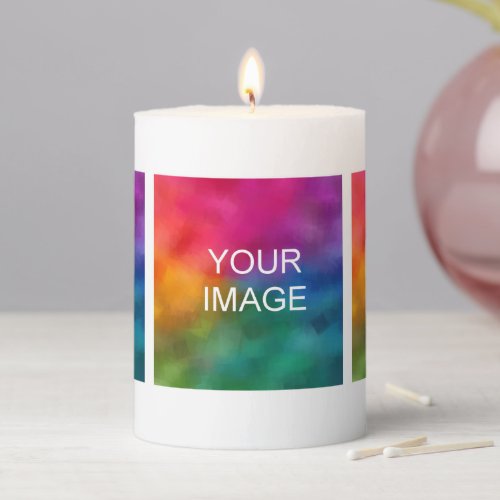Upload Family Photos Create Your Own Modern Pillar Candle