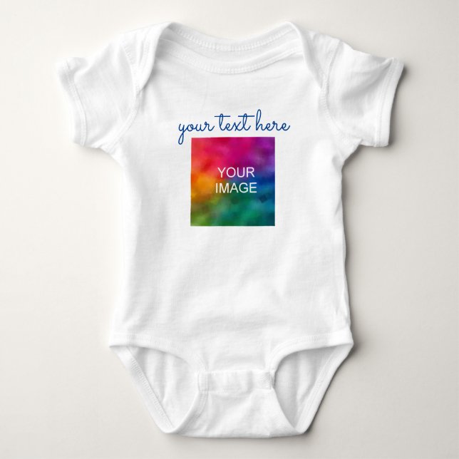 Upload Image Add Text Front & Back Print Baby Bodysuit (Front)