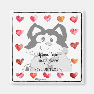 Upload Image Cartoon Hearts Personalized Magnets