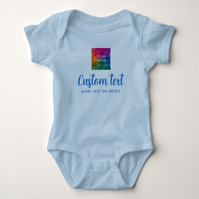 Upload Image Custom Text Unisex Jersey One-Pieces Baby Bodysuit (Front)
