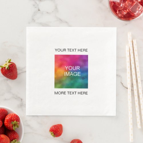 Upload Image Photo Picture Or Logo Add Text Here Paper Dinner Napkins
