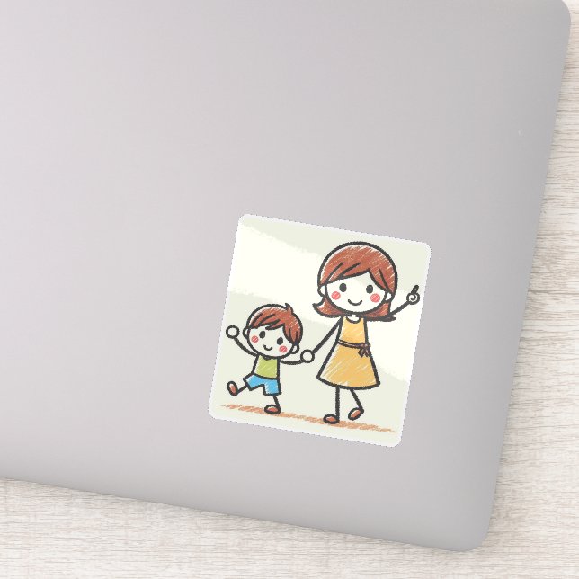 Upload Kid's Art Personalized Gift for Parent Sticker (Detail)