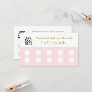 Upload Logo 10 Salon Stamp Punch Customer Loyalty