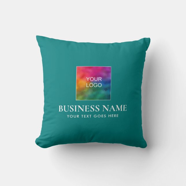 Upload Logo Add Text Minimalist Template Square Throw Pillow (Front)