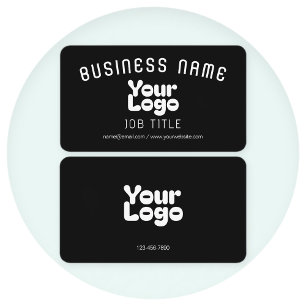 Upload Logo Black & White (editable) Business Card