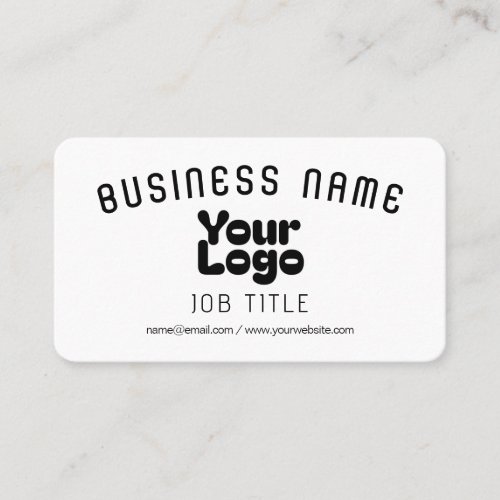 Upload Logo  Black  White editable Business Card