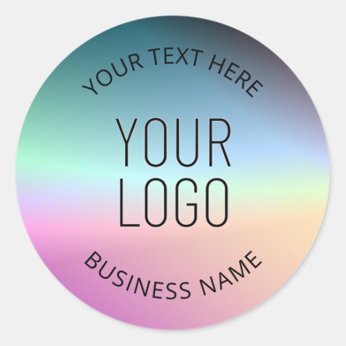 Upload Logo  Colorful Changing Gradient Colors  Classic Round Sticker