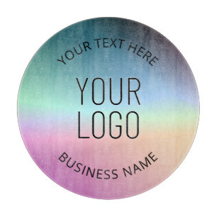Upload Logo Colorful Changing Gradient Colors Cutting Board