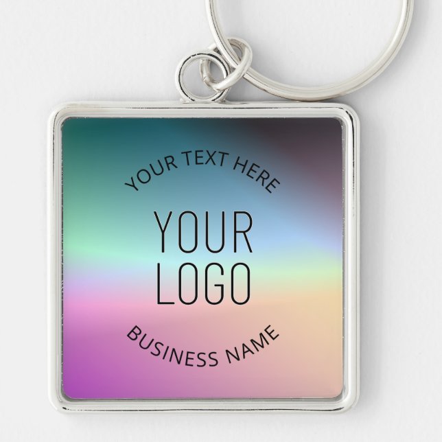 Upload Logo | Colorful Changing Gradient Colors  Keychain (Front)
