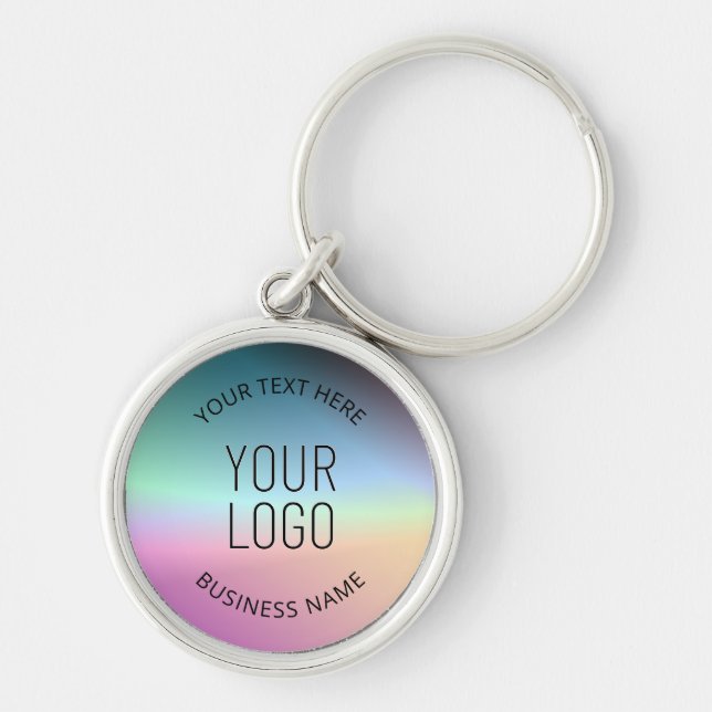 Upload Logo | Colorful Changing Gradient Colors  Keychain (Front)