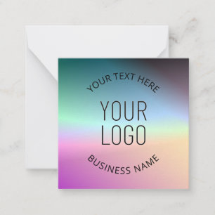 Upload Logo Colorful Changing Gradient Colors Note Card