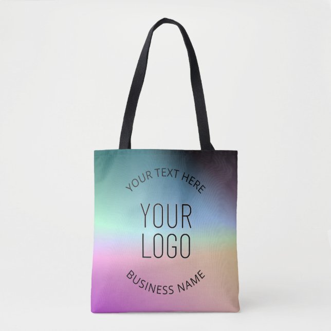 Upload Logo | Colorful Changing Gradient Colors  Tote Bag (Front)