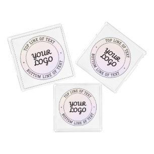 Upload Logo & Custom Text Peach Pink & Purple Acrylic Tray