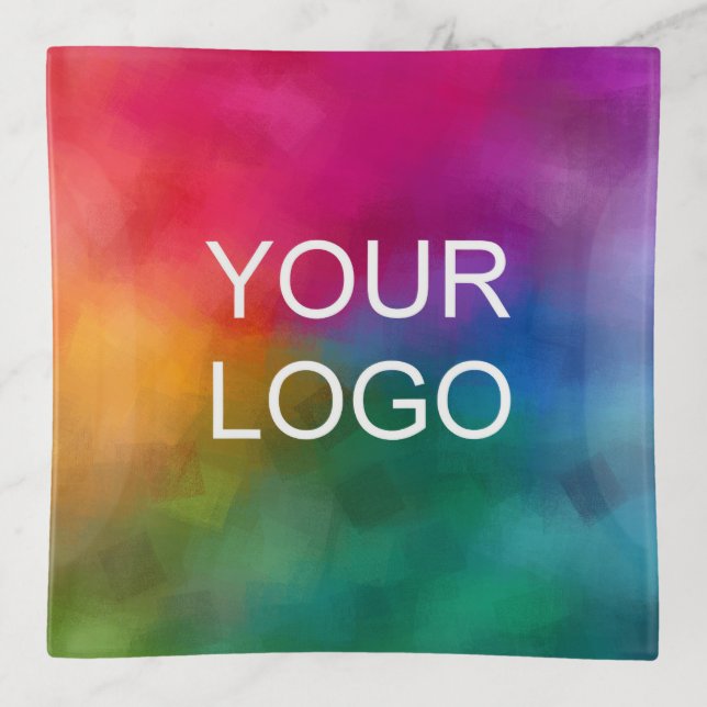 Upload Logo Here Elegant Modern Simple Template Trinket Tray (Front)