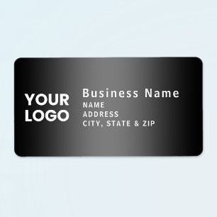 Upload Logo   Modern Gradient Grey Return Address Label