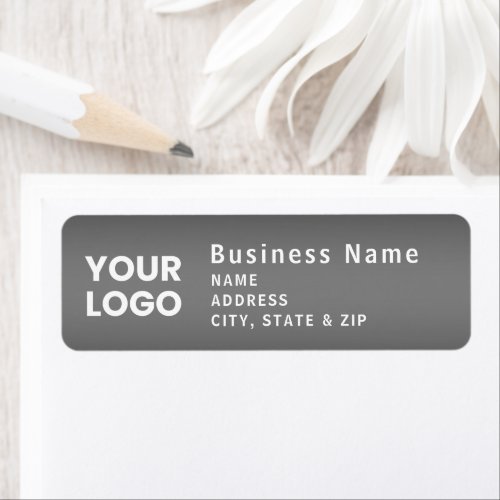 Upload Logo  Modern Gradient Grey Return Address Label