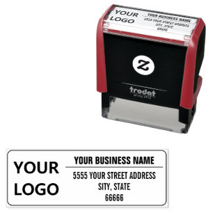Upload Logo or Photo Name Address Stamp Example
