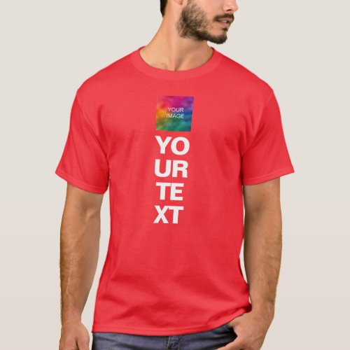 Upload Logo Or Photo Template Mens Christmas Red T_Shirt