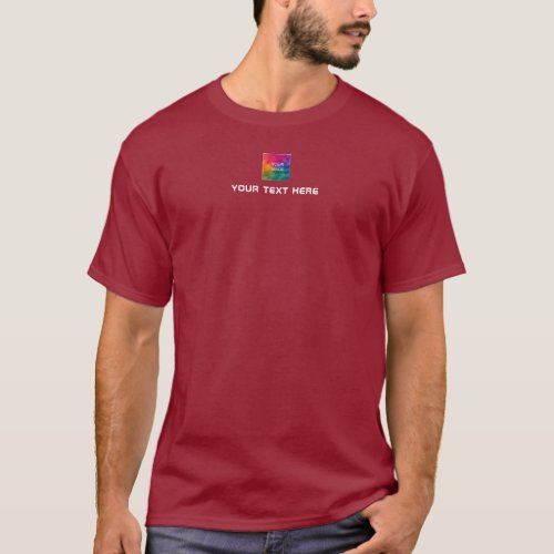 Upload Logo or Photo Text Small Font Mens Elegant T_Shirt