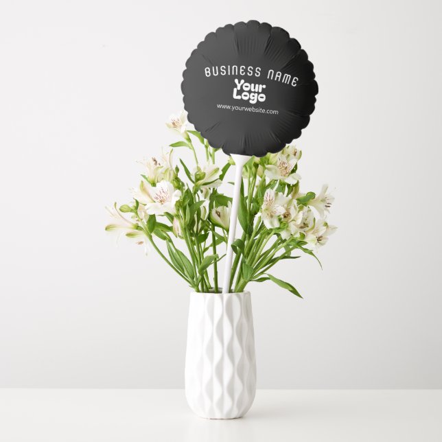 Upload Logo Retro-Modern Black & White (editable) Balloon (Vase)