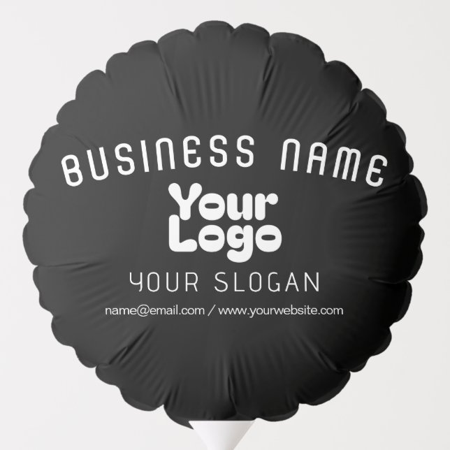 Upload Logo Retro-Modern Black & White (editable) Balloon (Back)