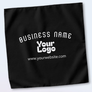 Upload Logo Retro-Modern Black & White (editable) Bandana