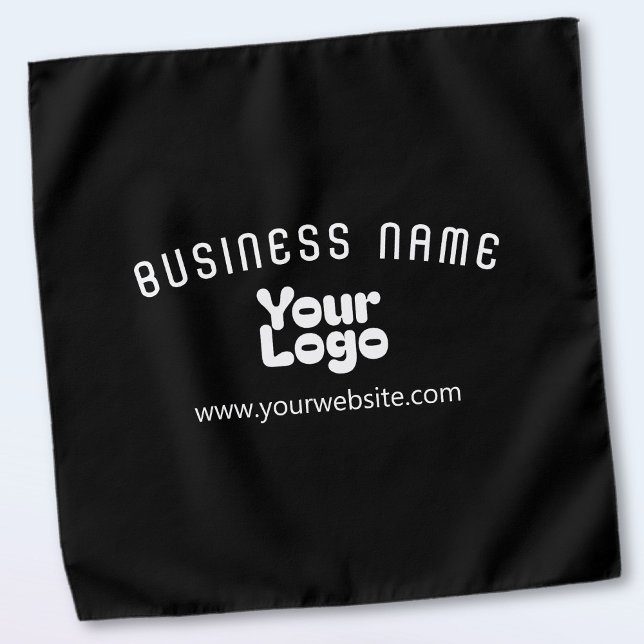 Upload Logo Retro-Modern Black & White (editable) Bandana (Creator Uploaded)