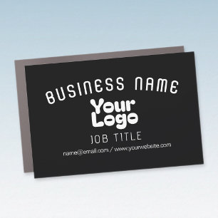 Upload Logo Retro-Modern Black & White (editable) Car Magnet