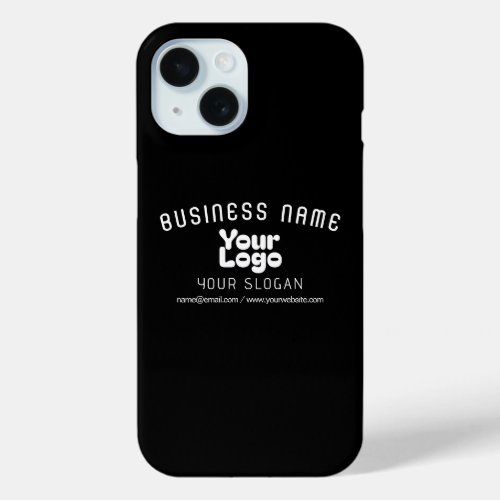 Upload Logo Retro_Modern Black  White editable iPhone 15 Case