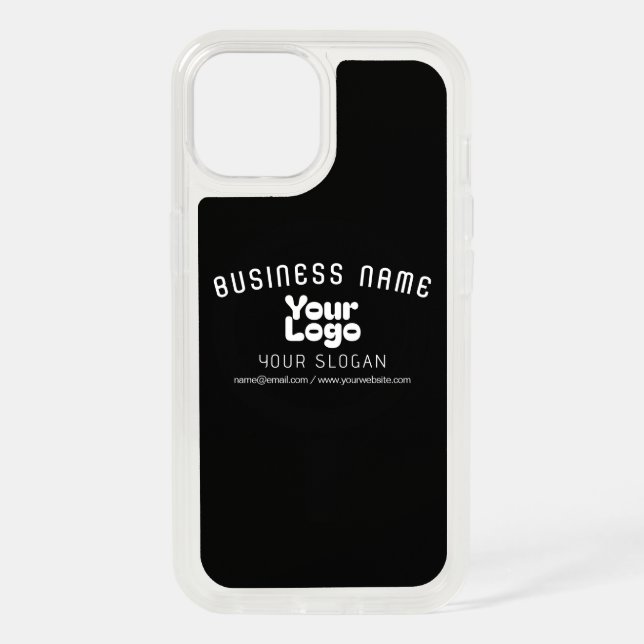 Upload Logo Retro-Modern Black & White (editable) iPhone 15 Case (Back)