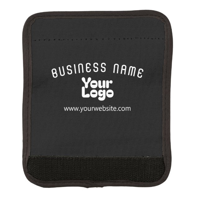 Upload Logo Retro-Modern Black & White (editable) Luggage Handle Wrap (Front)