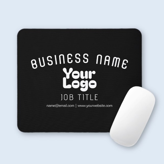 Upload Logo Retro-Modern Black & White (editable) Mouse Pad (Creator Uploaded)