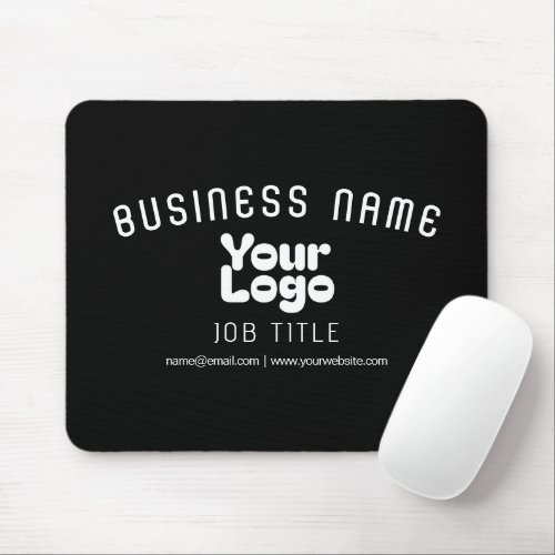 Upload Logo Retro_Modern Black  White editable Mouse Pad