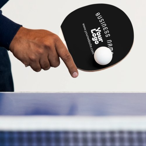 Upload Logo Retro_Modern Black  White editable Ping Pong Paddle