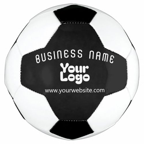 Upload Logo Retro_Modern Black  White editable Soccer Ball
