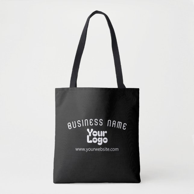 Upload Logo Retro-Modern Black & White (editable) Tote Bag (Front)