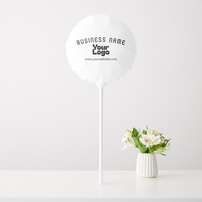 Upload Logo Retro-Modern White & Black (editable) Balloon (In SItu)