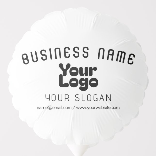 Upload Logo Retro-Modern White & Black (editable) Balloon (Front)