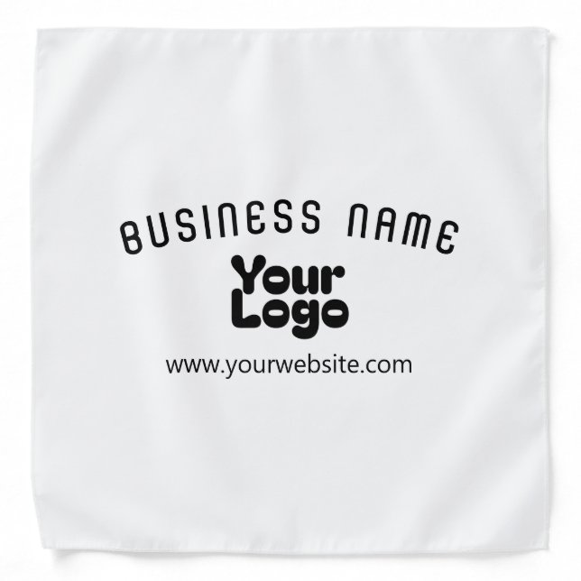 Upload Logo Retro-Modern White & Black (editable) Bandana (Front)