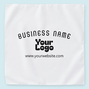 Upload Logo Retro-Modern White & Black (editable) Bandana