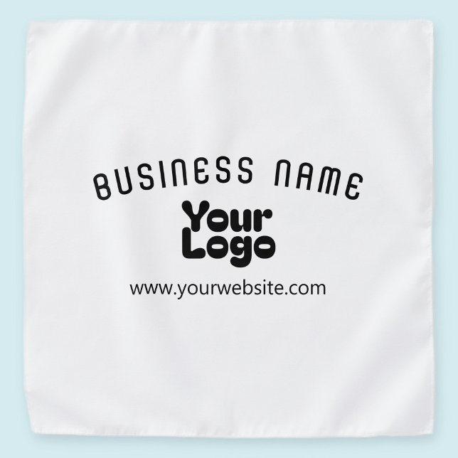Upload Logo Retro-Modern White & Black (editable) Bandana (Creator Uploaded)