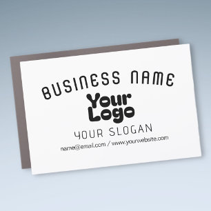 Upload Logo Retro-Modern White & Black (editable) Car Magnet