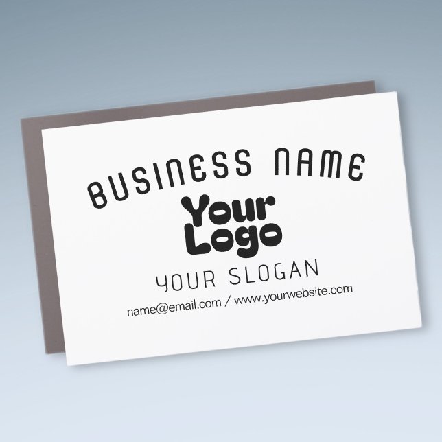 Upload Logo Retro-Modern White & Black (editable) Car Magnet (Creator Uploaded)