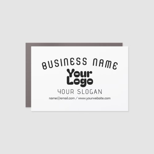 Upload Logo Retro_Modern White  Black editable Car Magnet