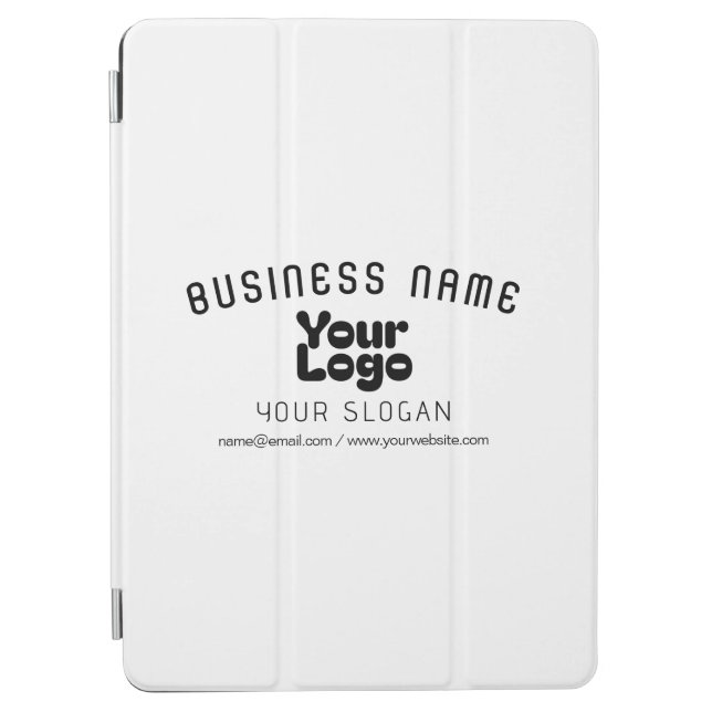 Upload Logo Retro-Modern White & Black (editable) iPad Air Cover (Front)