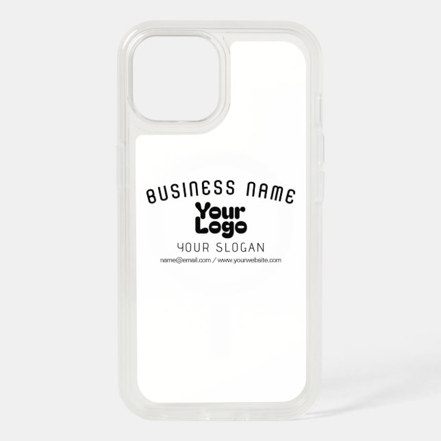 Upload Logo Retro-Modern White & Black (editable) iPhone 15 Case (Back)