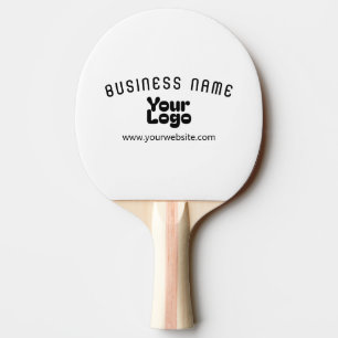 Upload Logo Retro-Modern White & Black (editable) Ping Pong Paddle